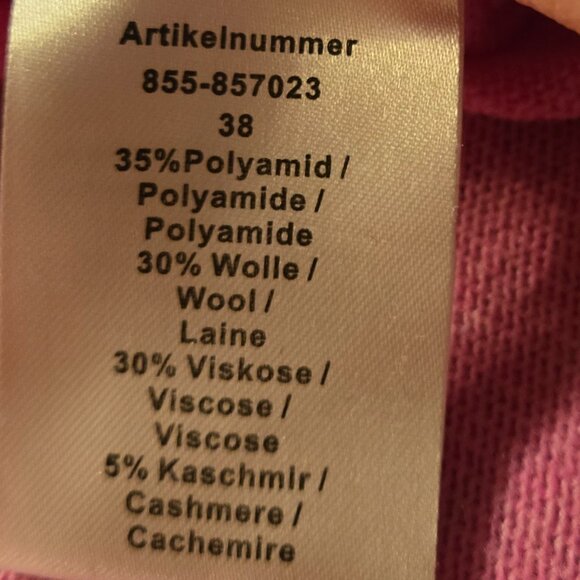 NWOT PINK CASHMERE Rhinestone DEEP V-NECK SWEATER LARGE 38 - Picture 4 of 7